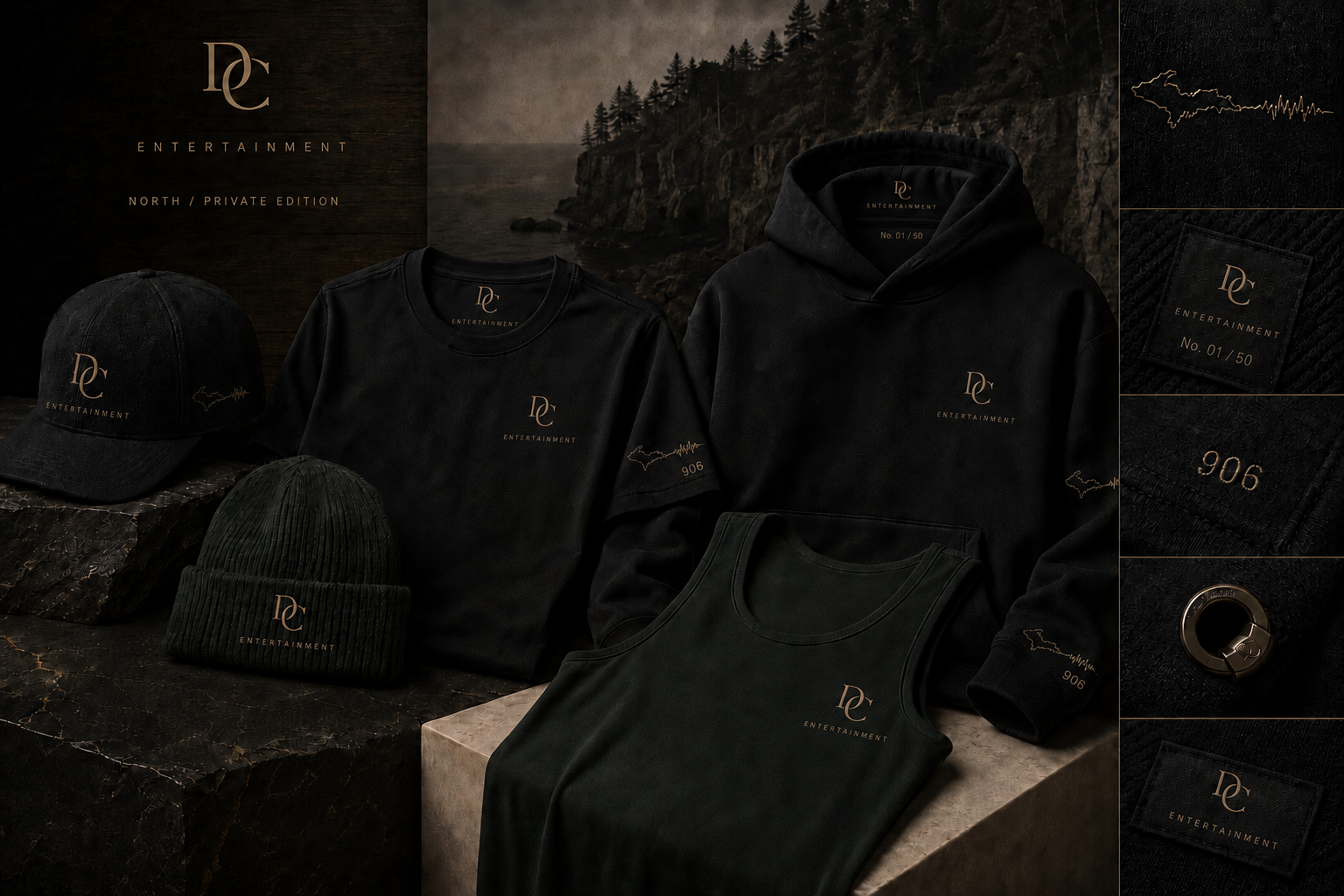 Black and gold DC Entertainment limited-edition apparel campaign